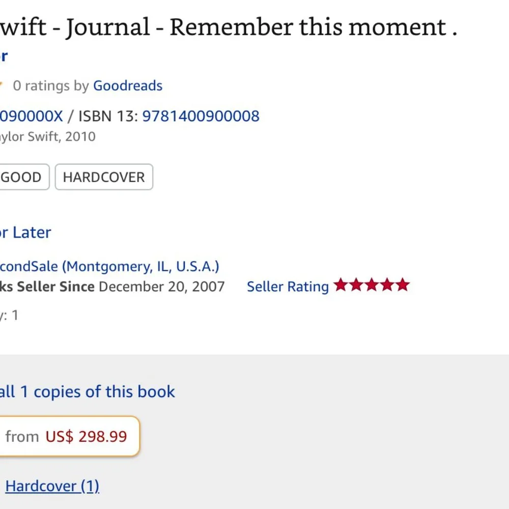 Remember This Moment Taylor Swift RARE Journal Hardcopy - Picture 5 of 5